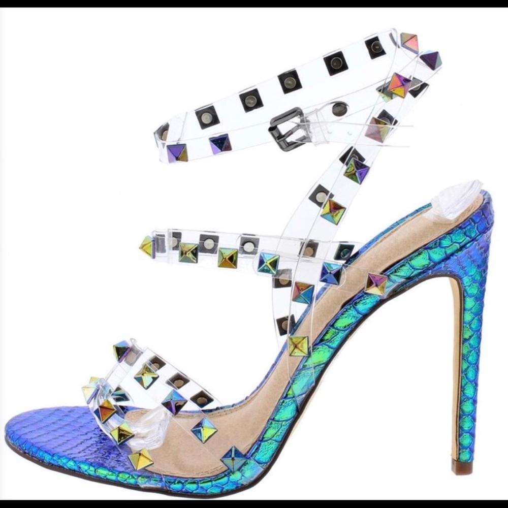 Eleanor Holographic Studded heel